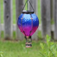 Load image into Gallery viewer, Hot Air Balloon Hanging Solar Lantern Small - Blue
