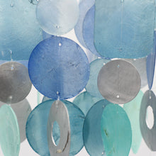 Load image into Gallery viewer, Two-tiered Capiz Shell Wind Chime - Coastal Blue
