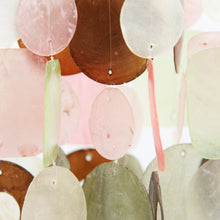 Load image into Gallery viewer, Two-tiered Capiz Shell Wind Chime - Mauve/Seafoam
