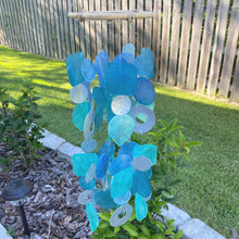 Load image into Gallery viewer, Two-tiered Capiz Shell Wind Chime - Coastal Blue
