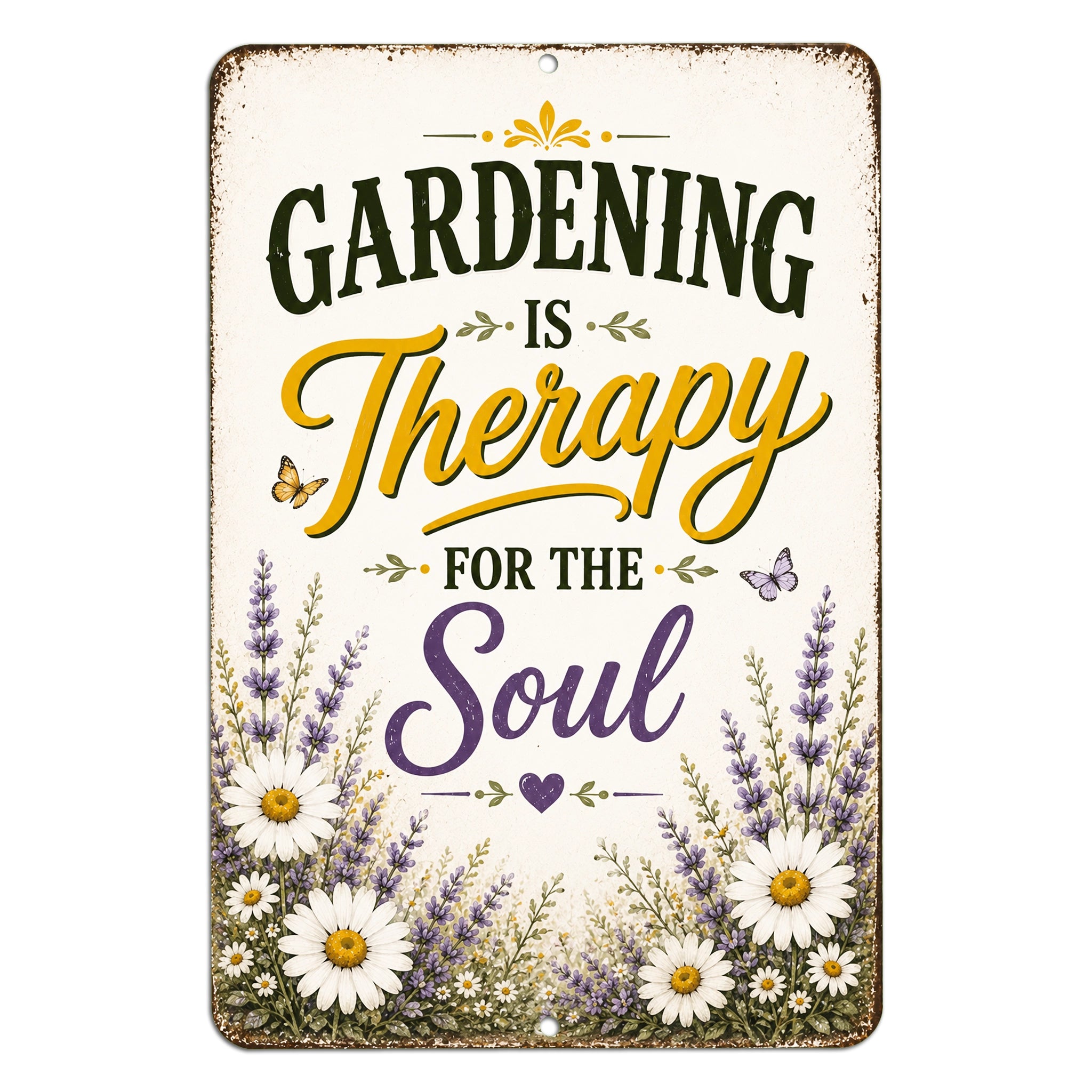 Gardening Is Therapy for the Soul Sign | Metal Garden Decor
