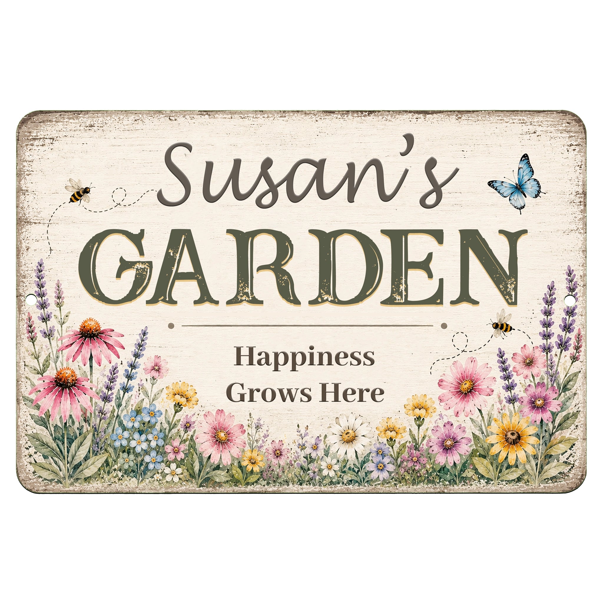 succulent garden sign Personalized Garden Sign | Floral Cottage Garden Decor 8x12 / Where Flowers Bloom