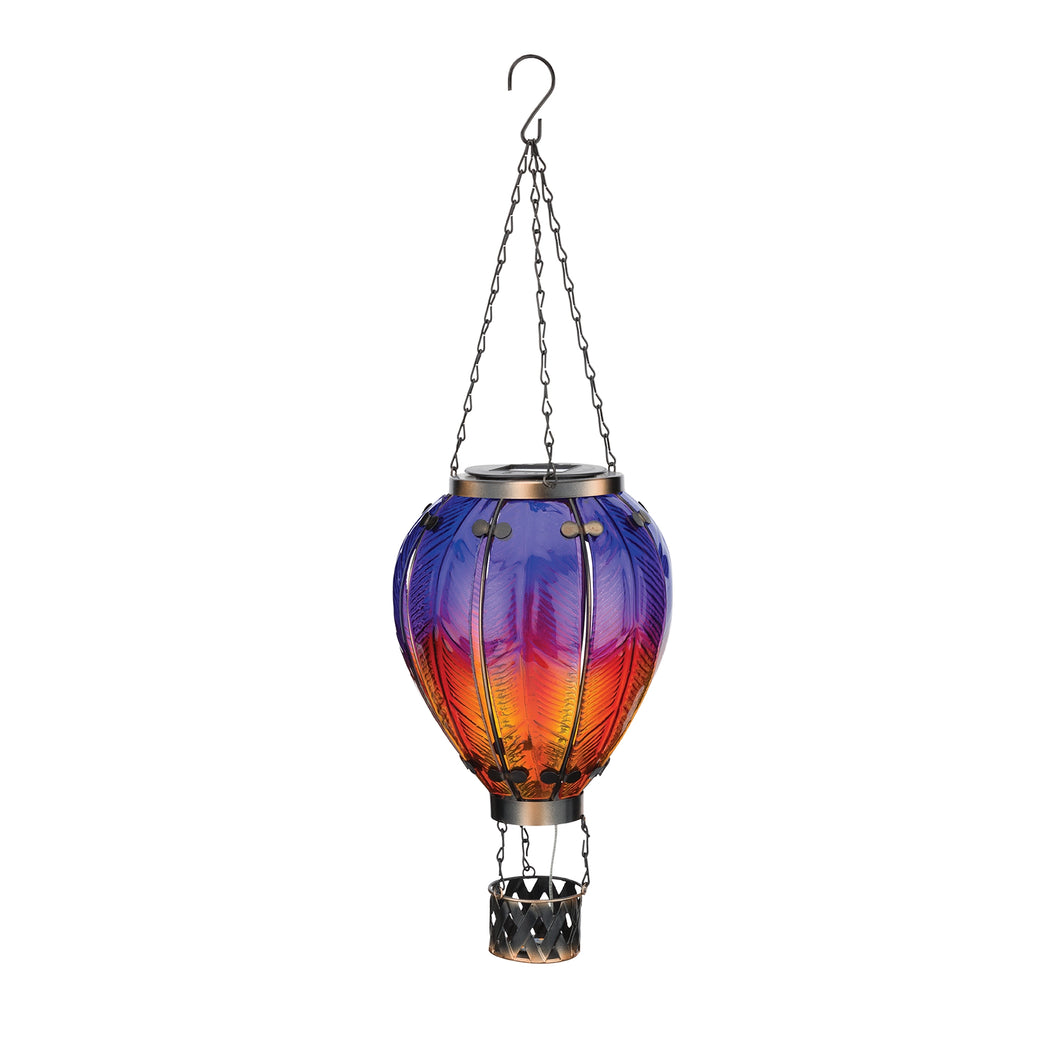 Hot Air Balloon Hanging Solar Lantern Large - Purple