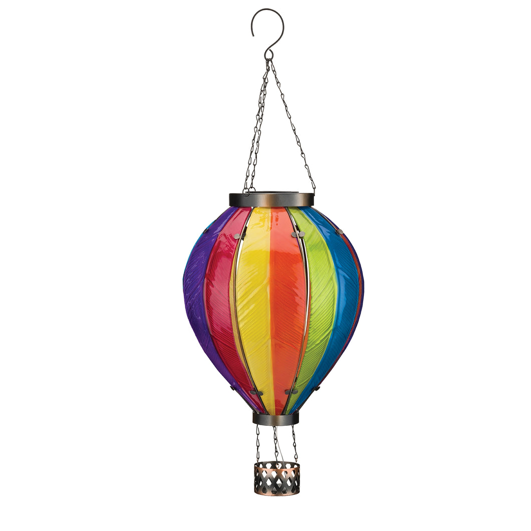 Hot Air Balloon Hanging Solar Lantern Large - Rainbow