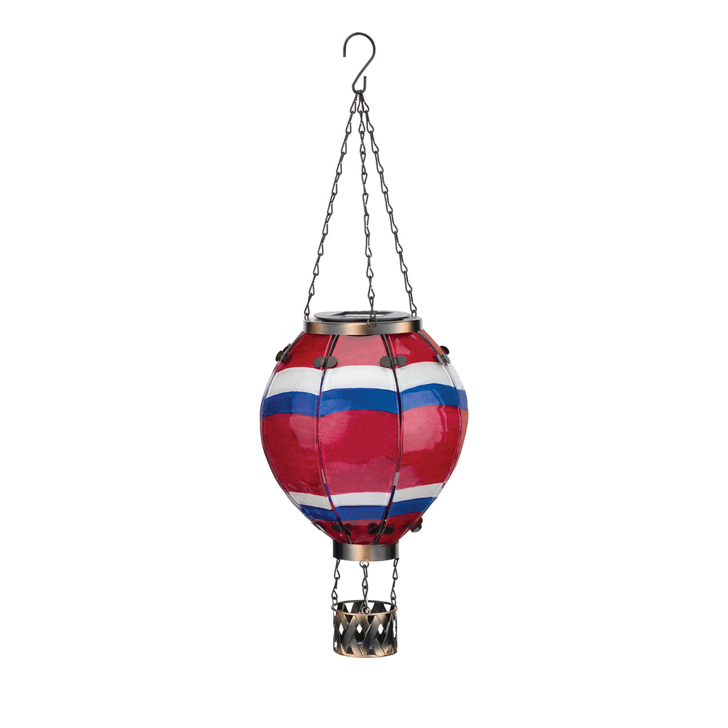 Hot Air Balloon Hanging Solar Lantern Large - Stripe