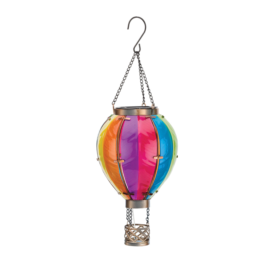 Hot Air Balloon Hanging Solar Lantern Small - Rainbow