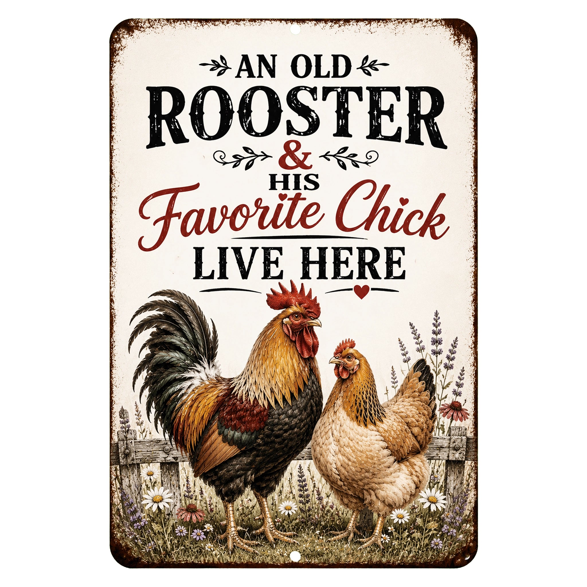 Funny Rooster Sign - Favorite Chick Farmhouse Kitchen Decor