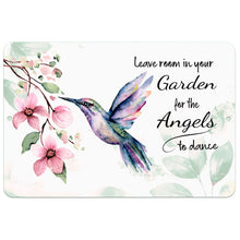 Load image into Gallery viewer, Hummingbird Art Metal Sign - Angel Quote - Garden Sign
