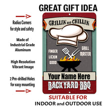 Load image into Gallery viewer, Dyenamic Art - Personalized Grilling Chilling Backyard Barbeque - BBQ Metal Sign
