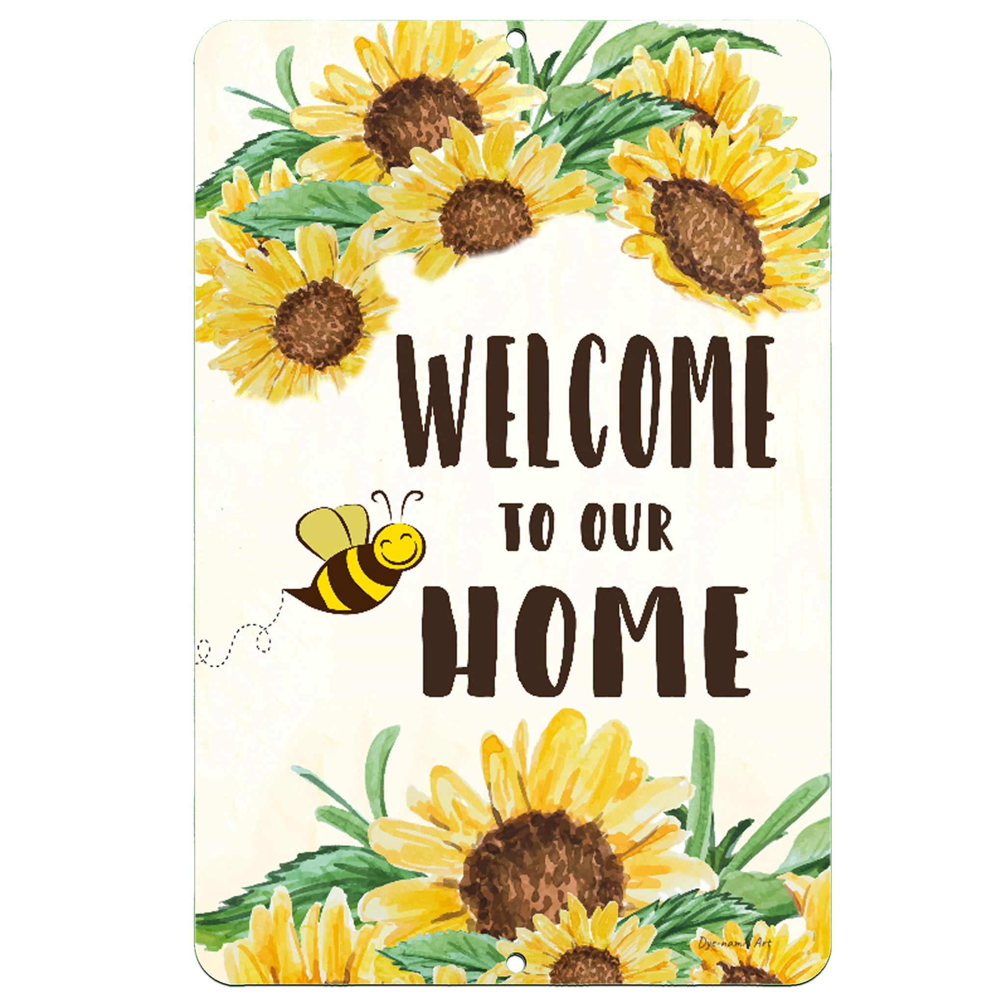 solacol Bee Decorations for Home Retro Welcome Iron Wall Decoration Bee  Sunflower Beetle Wreath Decor Farmhouse Wall Decor 