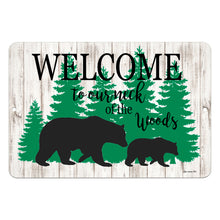 Load image into Gallery viewer, Dyenamic Art - elcome to our Neck of the Woods Sign - Black Bear Mountain Wall Decor
