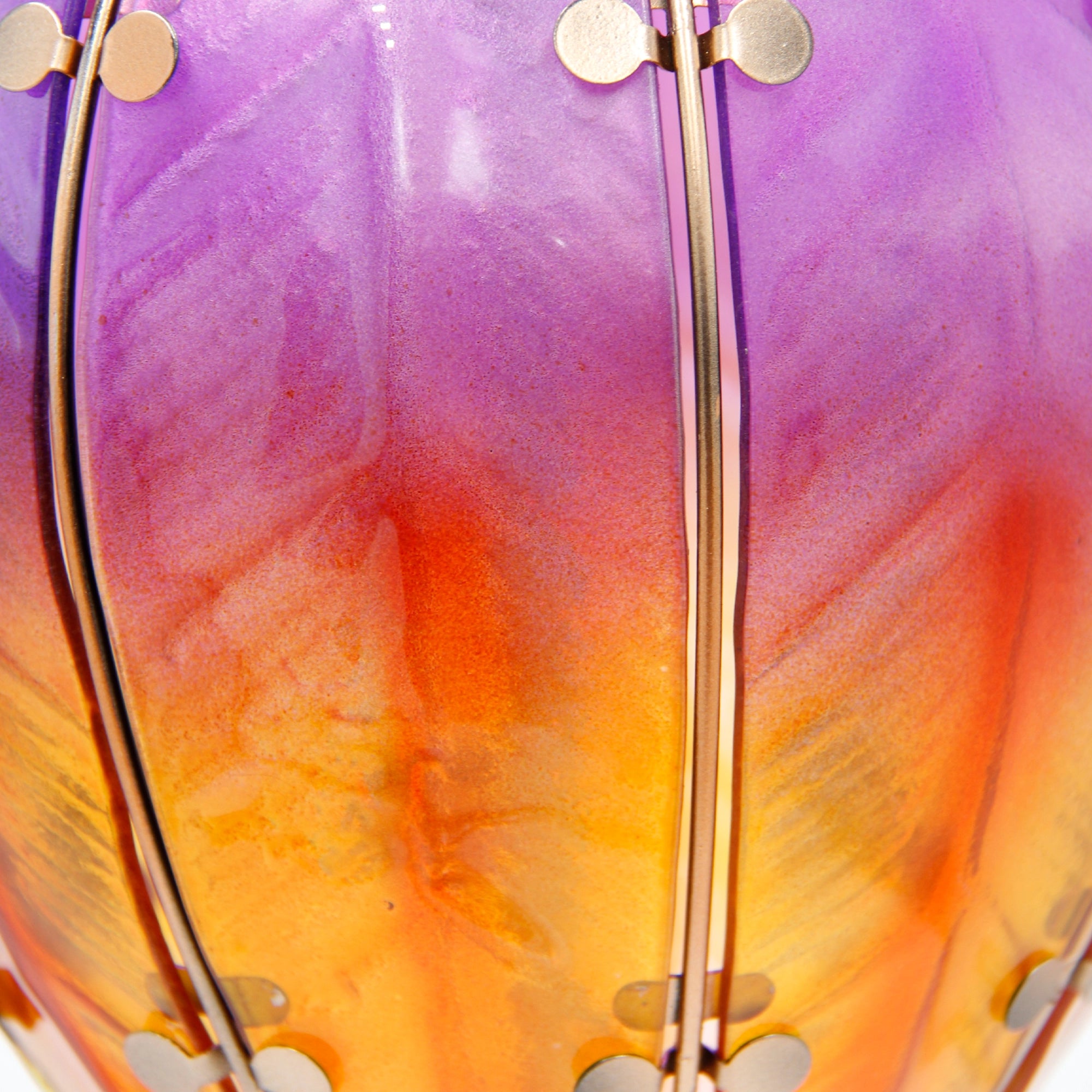 Hot Air Balloon Solar Lantern Purple Orange Stripe Small