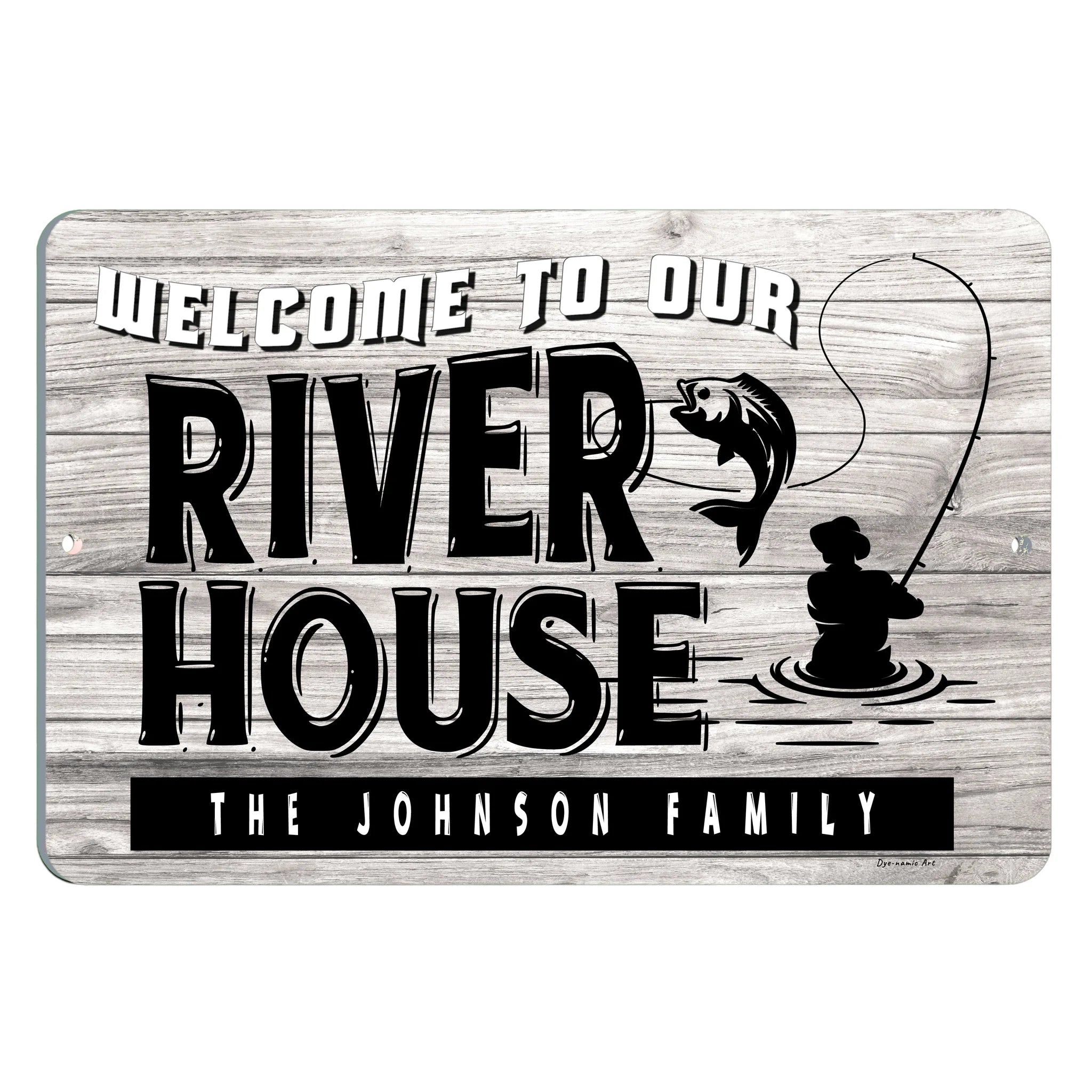 Personalized River House Sign - Custom Fishing Welcome Wall Art