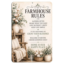 Load image into Gallery viewer, Farmhouse Rules Sign - Cozy Country Home Decor
