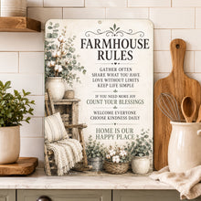 Load image into Gallery viewer, Farmhouse Rules Sign - Cozy Country Home Decor
