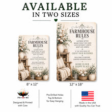 Load image into Gallery viewer, Farmhouse Rules Sign - Cozy Country Home Decor
