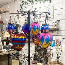 Load image into Gallery viewer, Striped Hot Air Balloon Hanging Solar Lantern Large
