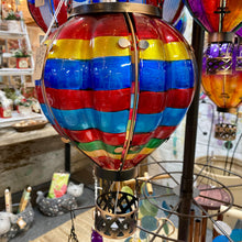 Load image into Gallery viewer, Striped Hot Air Balloon Hanging Solar Lantern Large
