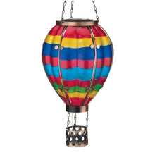 Load image into Gallery viewer, Striped Hot Air Balloon Hanging Solar Lantern Large
