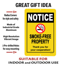 Load image into Gallery viewer, No Smoking Sign Smoke Free Property Notice for Business Office or Home
