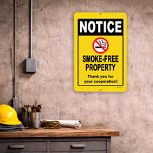 Load image into Gallery viewer, No Smoking Sign Smoke Free Property Notice for Business Office or Home
