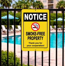 Load image into Gallery viewer, No Smoking Sign Smoke Free Property Notice for Business Office or Home
