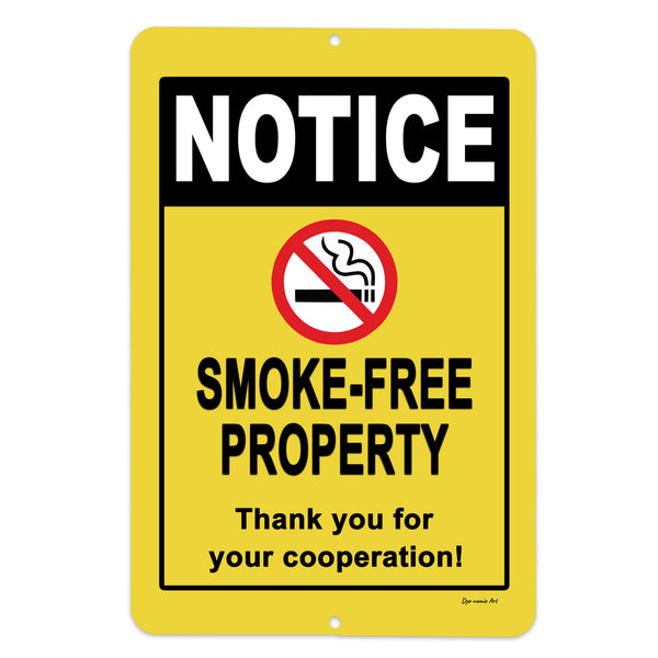 No Smoking Sign Smoke Free Property Notice for Business Office or Home