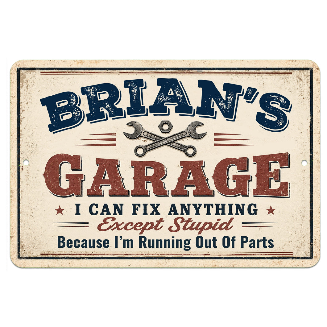Personalized Garage Metal Sign | Custom Mechanic Workshop Decor