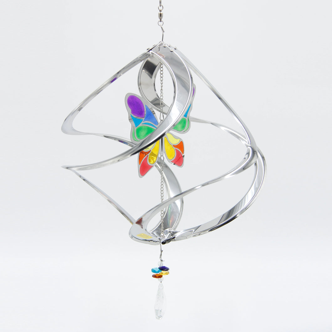 Silver Cosmix Butterfly Wind Spinner