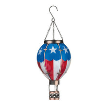 Load image into Gallery viewer, Stars and Stripes Hot Air Balloon Hanging Solar Lantern - LED Garden Décor
