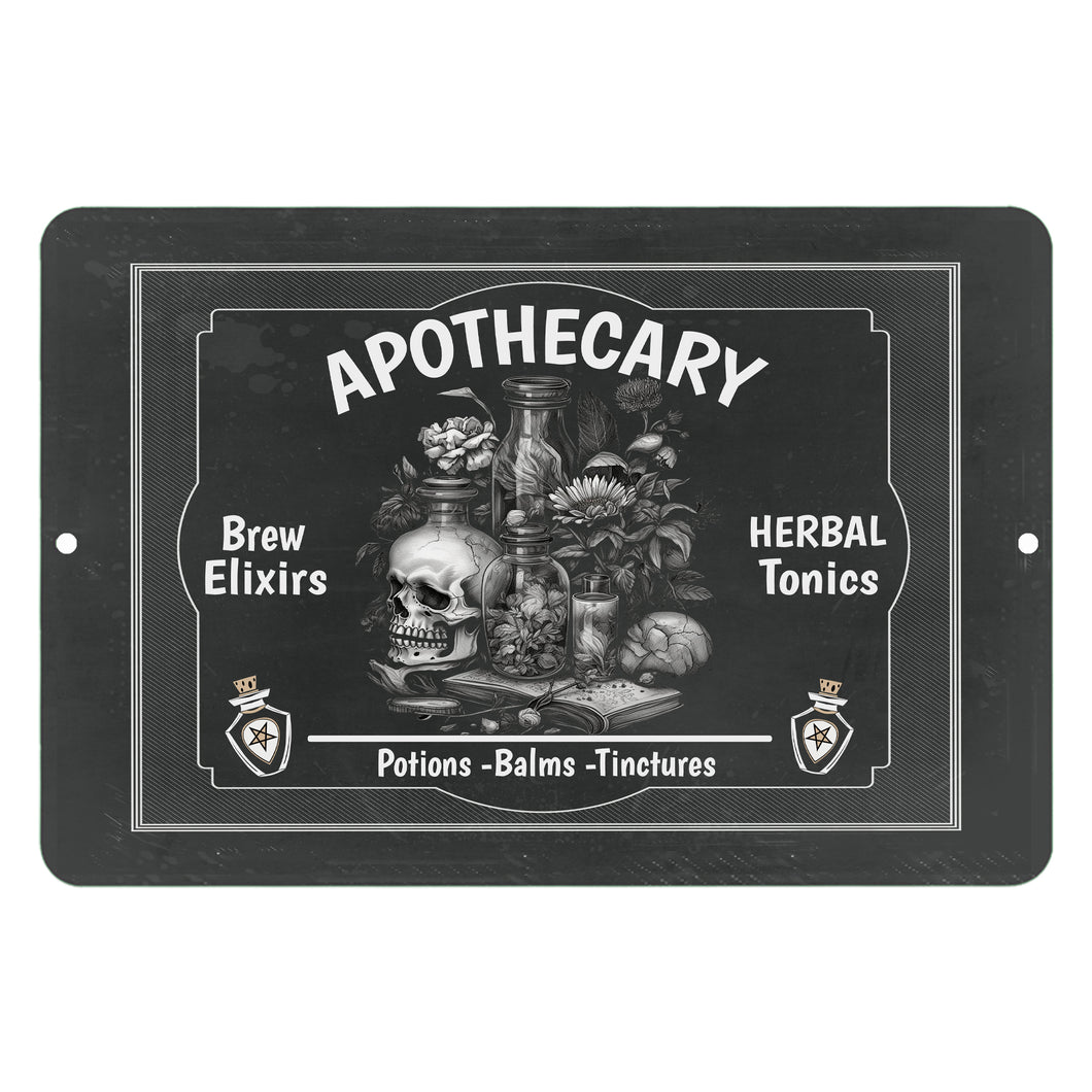 Apothecary Sign - Halloween Decor Metal Wall Art by Dyenamic Art Inc