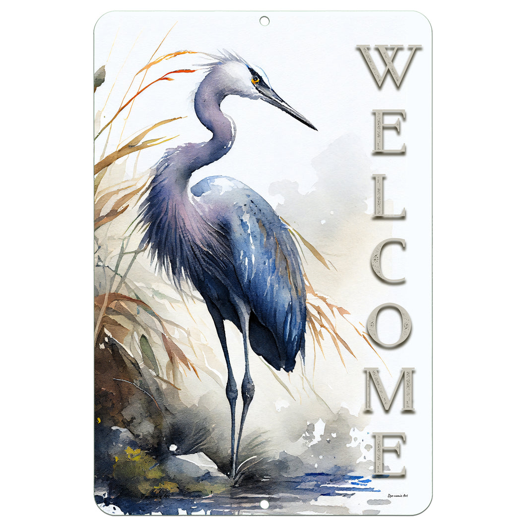 Blue Heron Welcome Sign - Beach Decor