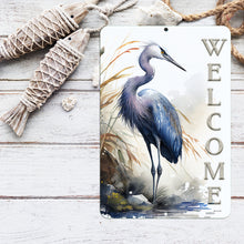 Load image into Gallery viewer, Blue Heron Welcome Sign - Beach Decor
