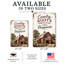 Load image into Gallery viewer, Country Roots Sign – Rustic Farmhouse Barn Wall Decor
