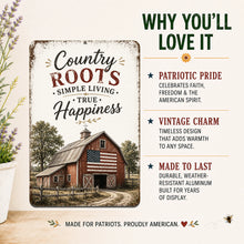 Load image into Gallery viewer, Country Roots Sign – Rustic Farmhouse Barn Wall Decor
