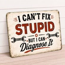 Load image into Gallery viewer, Funny mechanic garage sign displayed on shelf workshop decor
