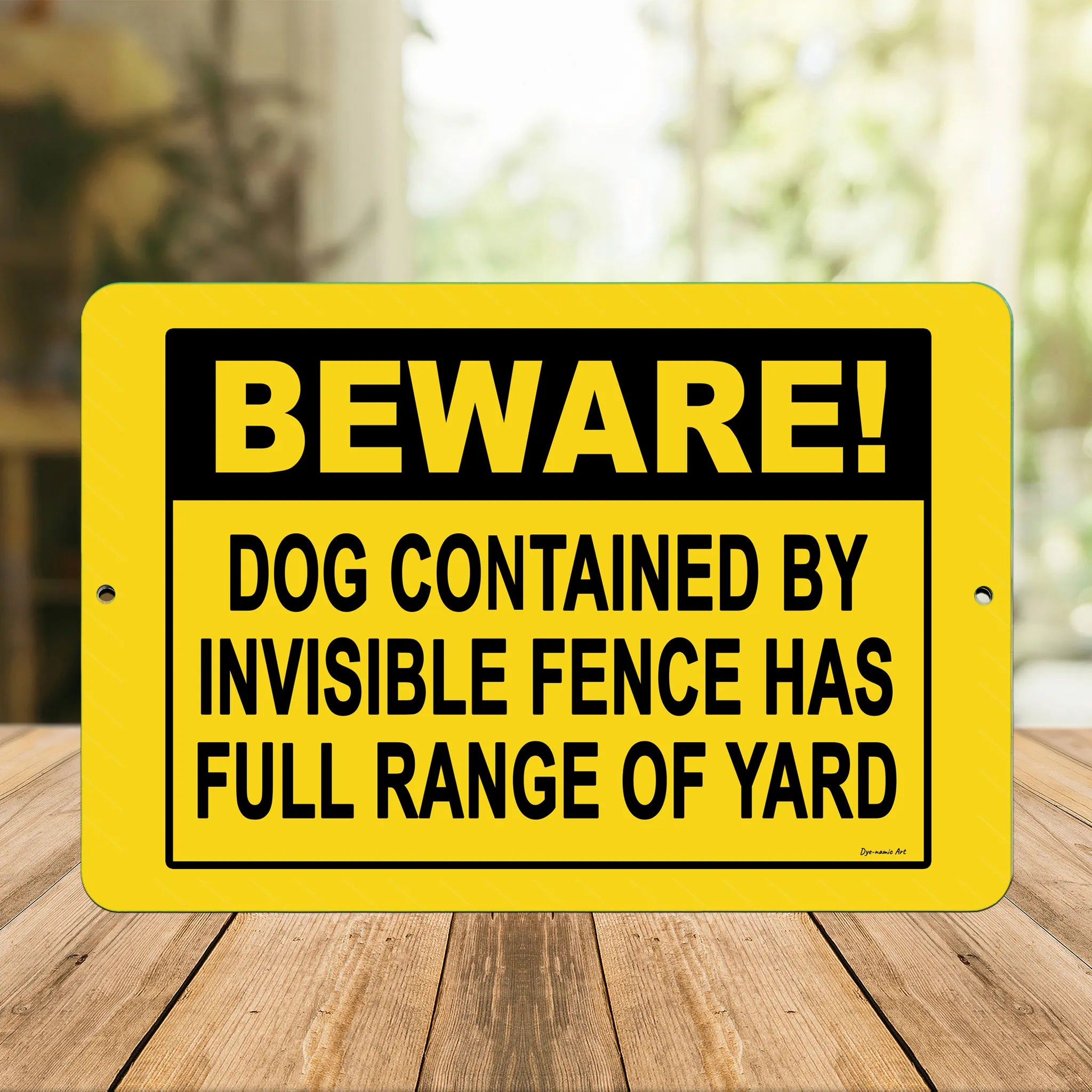 Bilingual Beware Dog Contained By Invisible Fence Sign - Save 10