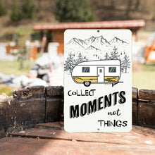 Load image into Gallery viewer, Rustic camping sign displayed beside camper at cozy campsite
