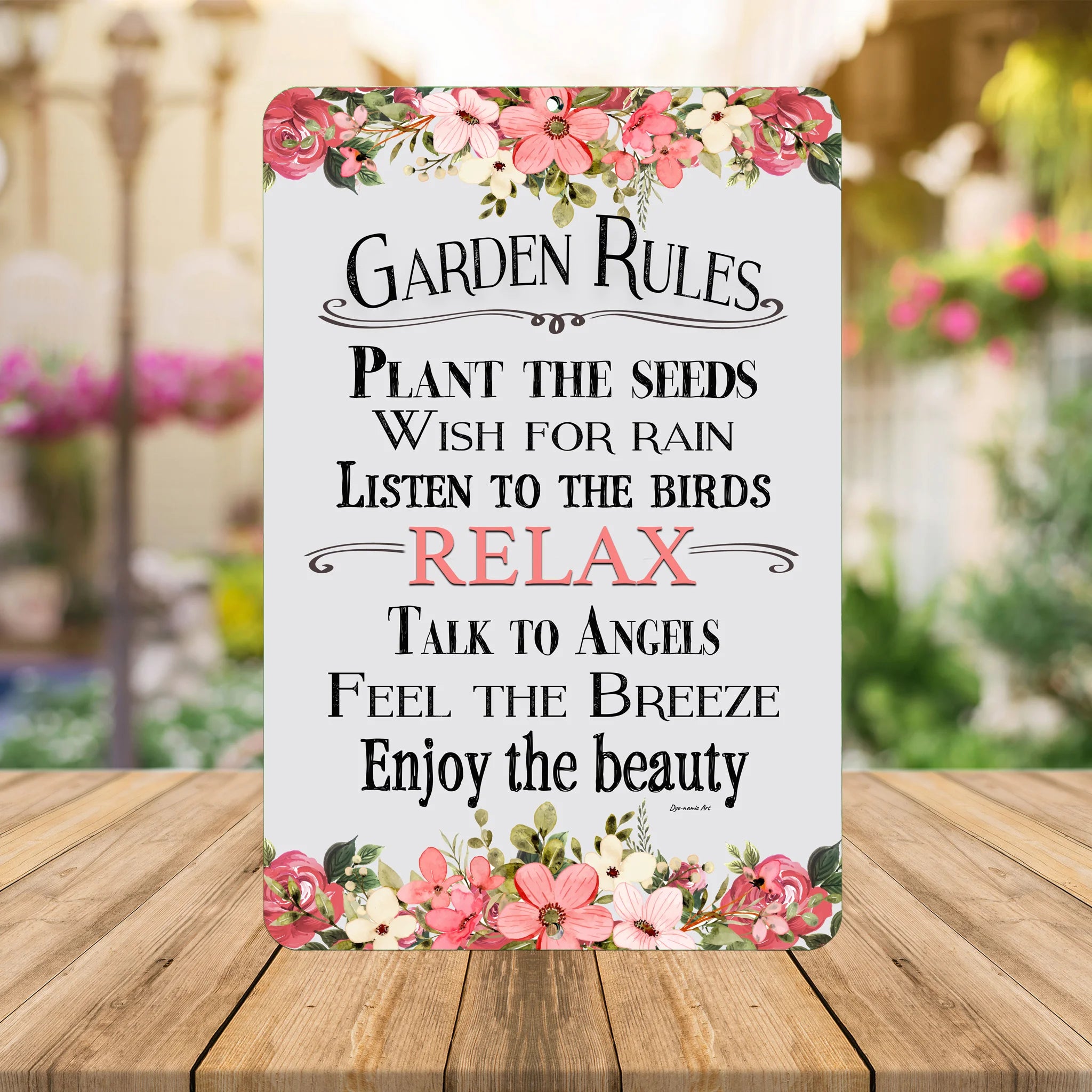 garden seed signs Garden Rules Metal Sign