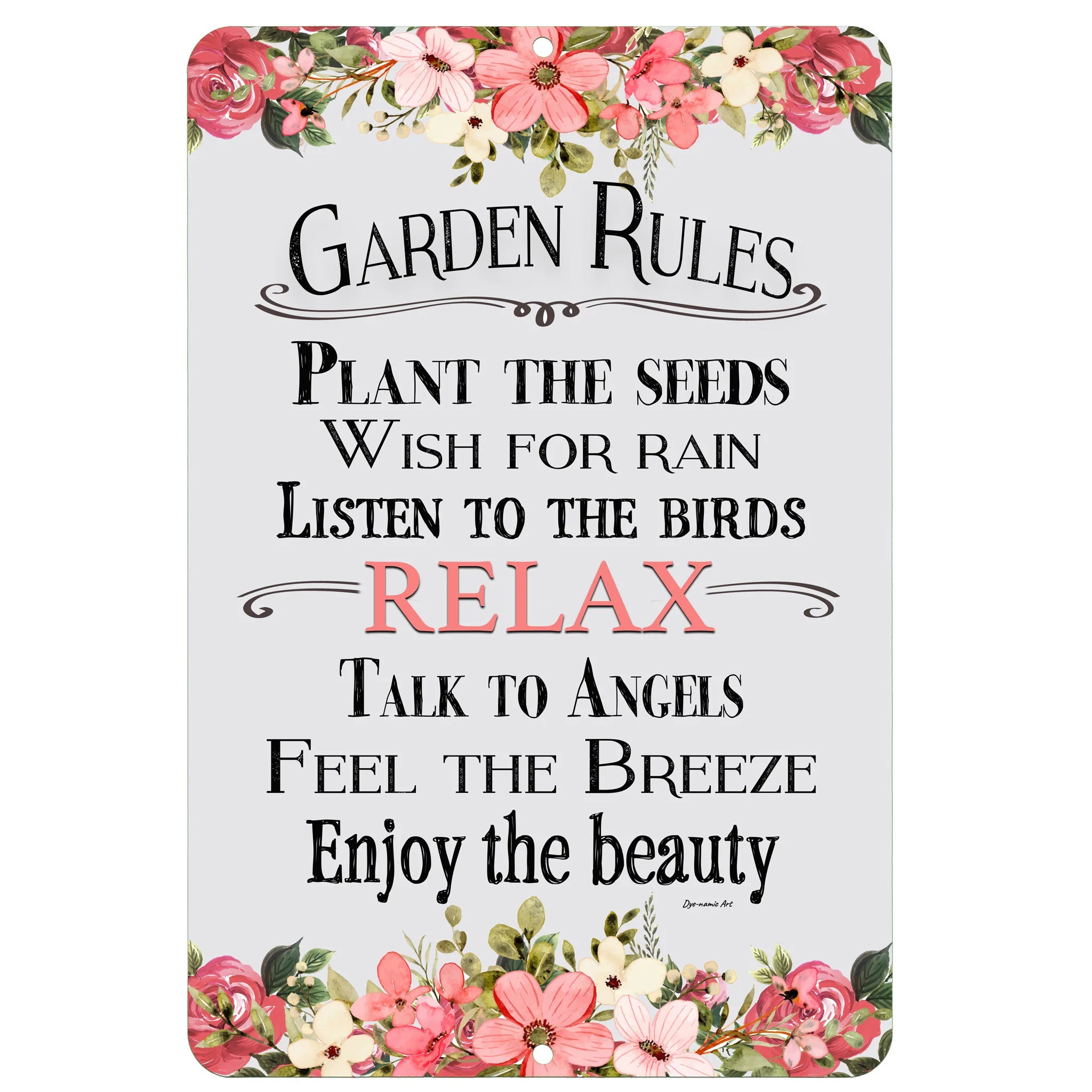 garden seed signs Garden Rules Metal Sign