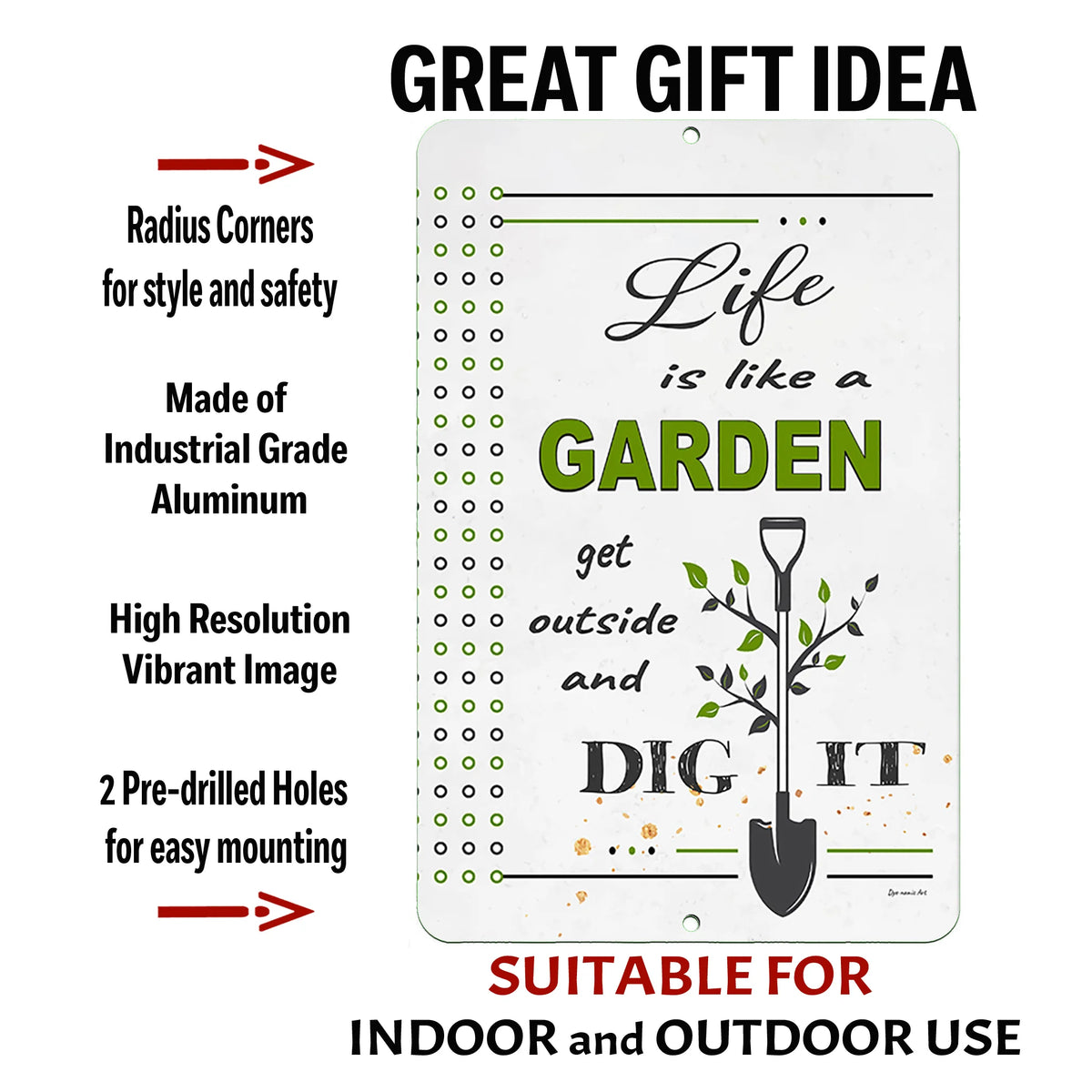 Life is Like a Garden Sign - Positive Gardener Quote Metal Wall