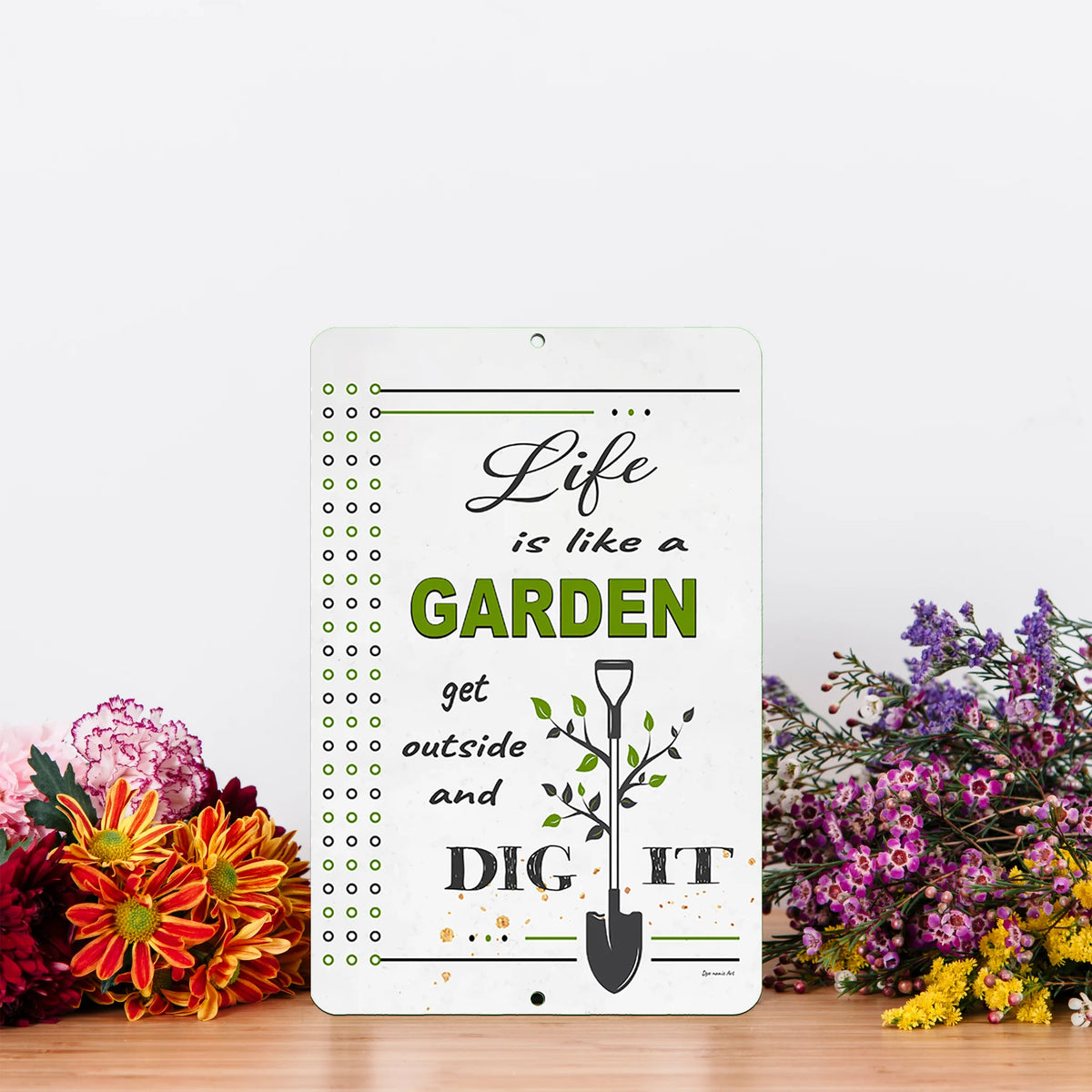 サイン入りGARDENS LIFE 【LIFE STYLE DESIGN】 Life is Like a Garden Sign - Positive Gardener Quote Metal Wall