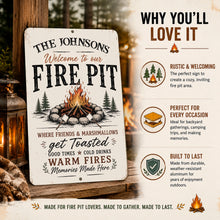 Load image into Gallery viewer, Why You’ll Love It fire pit sign graphic with rustic outdoor decor benefits
