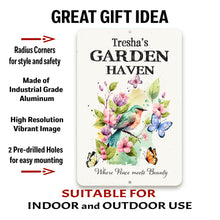 Load image into Gallery viewer, Peaceful garden wall decor with custom name by Dyenamic Art
