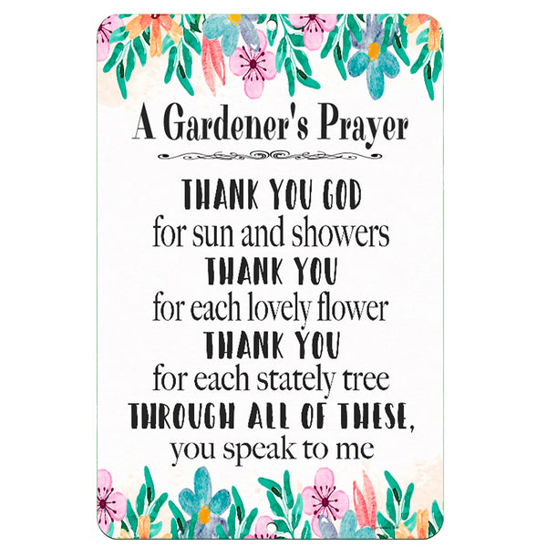 Gardener's Prayer Sign – Inspirational Garden Decor