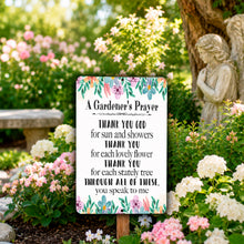 Load image into Gallery viewer, Gardener's Prayer Sign – Inspirational Garden Decor

