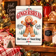 Load image into Gallery viewer, Christmas gingerbread wall decor displayed in a warm farmhouse kitchen with wooden accents, festive greenery, and seasonal baking decorations.

