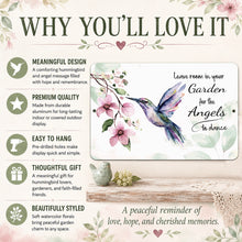 Load image into Gallery viewer, Why You’ll Love It graphic for hummingbird angel metal sign with quality, gift, and display features
