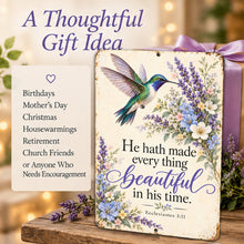 Load image into Gallery viewer, Hummingbird Bible verse sign gift guide featuring Christian gift ideas for Mother's Day, birthdays, housewarmings, and faith-inspired encouragement.
