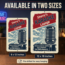 Load image into Gallery viewer, Two sizes available for personalized karaoke metal sign
